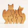 Puzzle famille de chats en bois