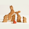 Puzzle famille lièvre en bois