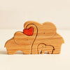 Load image into Gallery viewer, Wooden elephants family puzzle