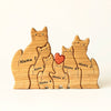 Puzzle famille de chats en bois