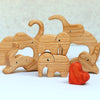 Load image into Gallery viewer, Wooden elephants family puzzle